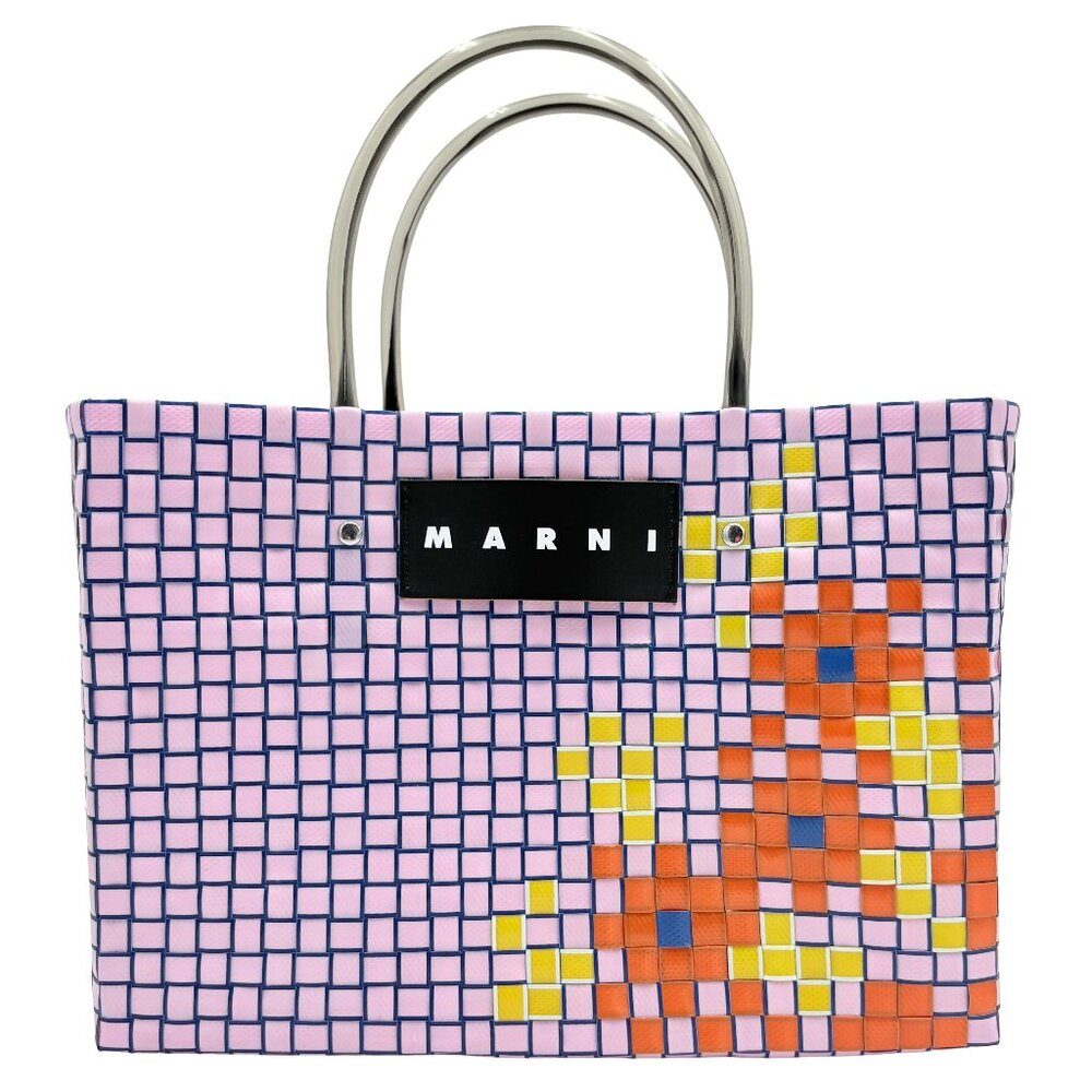 Authentic MARNI MARKET FLOWER BASKET Pink Colombian artisan Collaboration
